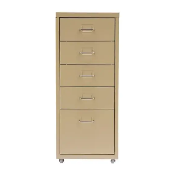 YIYIBYUS Metal File Storage Cabinet with 5 Drawers, Vertical Filing Cabinets with Wheels image {6}