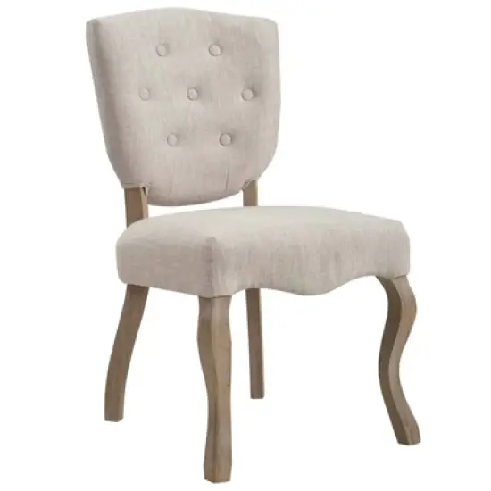 Array Vintage French Upholstered Dining Side Chair Beige - Modway image {1}