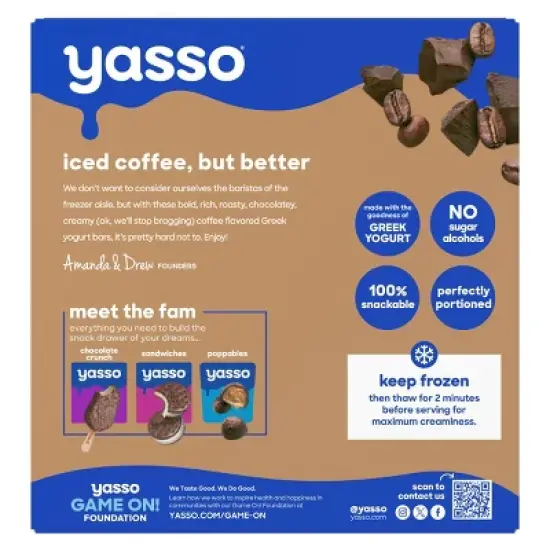 Yasso Frozen Greek Yogurt - Coffee Chocolate Chip Bars - 4ct image {1}