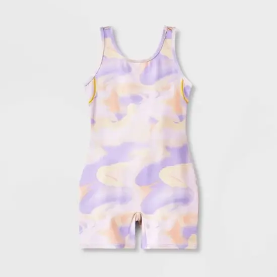 Girls' Gymnastics Purple Swirl Pull-On Biketard - Cat & Jack&trade; Purple/Yellow image {3}