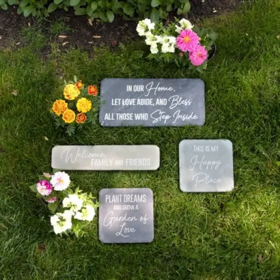 Pavilion Gift Company - Welcome - 16" x 3.75" Garden Stone - Stepping Stones and Pathways image {2}