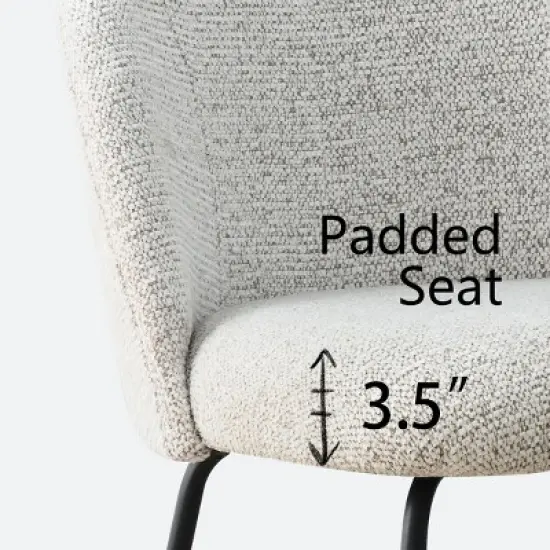 Nano Linen Upholstered Dining Chairs Set of 4,Wider Seat Armless Dining Room Chair with Metal Leg for Kitchen Dining Room Farmhouse-Maison Boucle image {5}