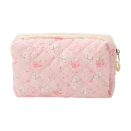 Unique Bargains Bouquet Rabbit Makeup Bag Pink 1 Pc image {5}