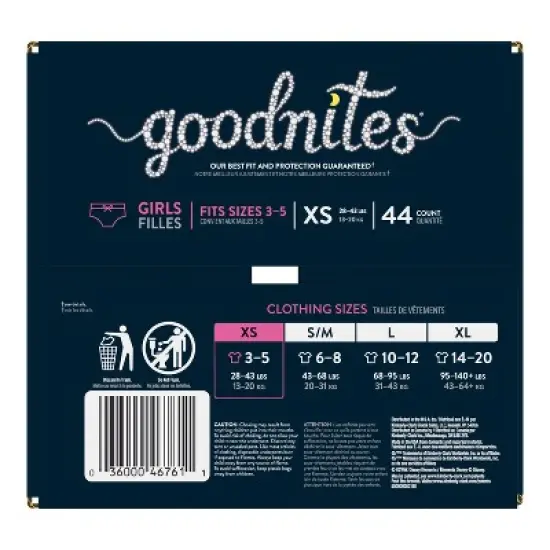 Goodnites Girls' Nighttime Bedwetting Underwear - (Select Size and Count)  image {10}