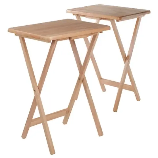 2pc Alex Snack Table Set Natural - Winsome image {1}