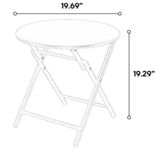 FIONECA 3-Piece Outdoor Patio Set with Folding Chairs and Steel-Top Table, Grey Breathable Textilene Fabric Camping Chairs image {2}