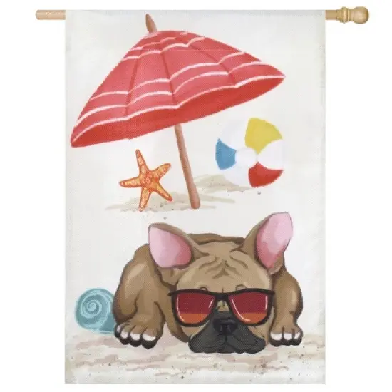 Evergreen Summer Beach Burlap House Flag 28 x 44 Inches Outdoor Decor for Homes and Gardens image {1}