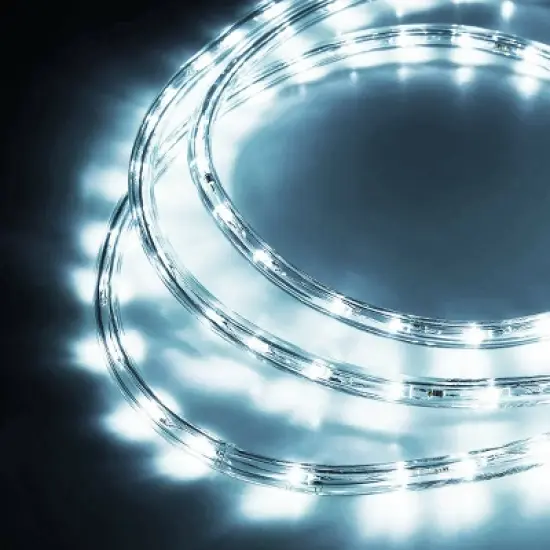 Costway 100' 2 Wire LED Rope Light Christmas Decorative Party In/Outdoor 110V Cool White image {6}