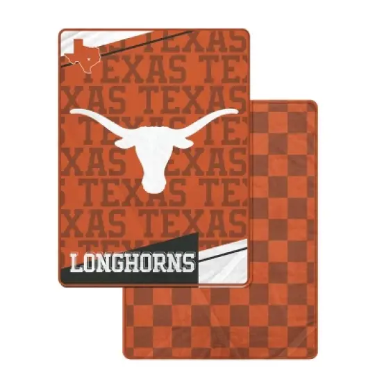 NCAA Texas Longhorns Diagonal Ghost Checker Double Sided Blanket image {3}