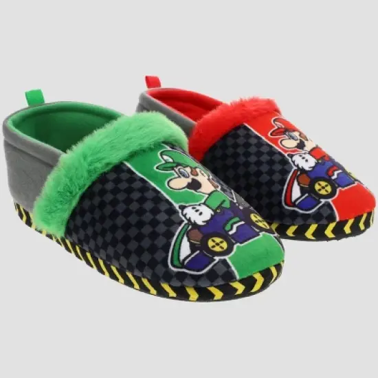Kids' Nintendo Super Mario Kart Loafer Slippers - Red/Green image {7}
