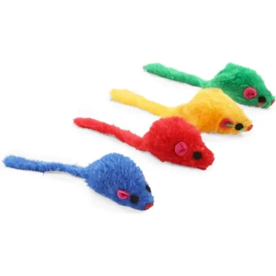 Okuna Outpost 60 Pack Mice Toys for Cat, Colorful Mouse Rattles for Pets, 4 Colors (2 x 0.7 in) image {1}