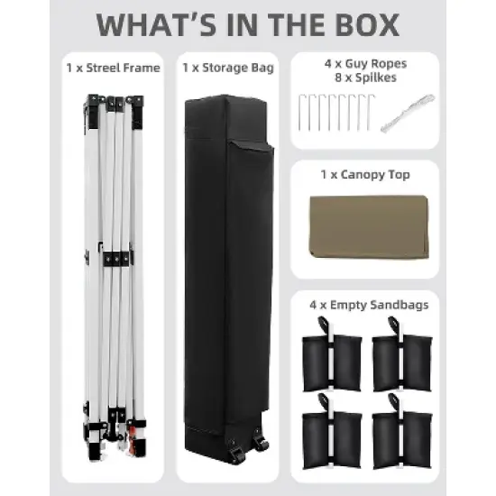 CuisinSmart 10x10 FT Heavy Duty Pop Up Canopy Tent with 1 Removable Mesh Sidewalls, One Person Setup Commercial Shelter for Events, Parties, Camping image {6}