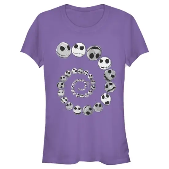 Junior's The Nightmare Before Christmas Jack Skellington Faces Spiral T-Shirt image {3}