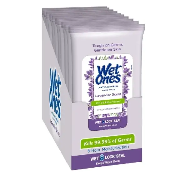 Wet Ones Antibacterial Hand Wipes Lavender - 10pk/20ct image {6}