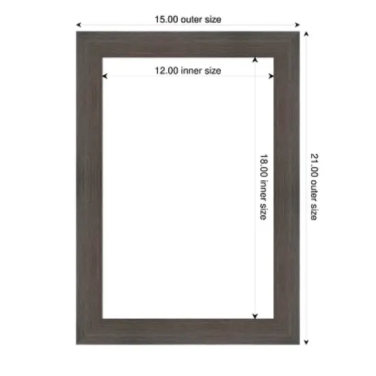 Amanti Art Hardwood Chocolate Narrow Framed Dry Erase Magnetic Board image {4}