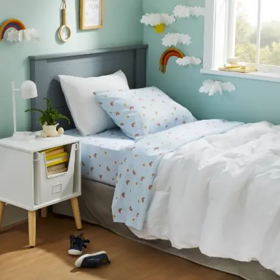 Rainbow Microfiber Kids' Sheet Set Scatter - Pillowfort&trade; image {1}