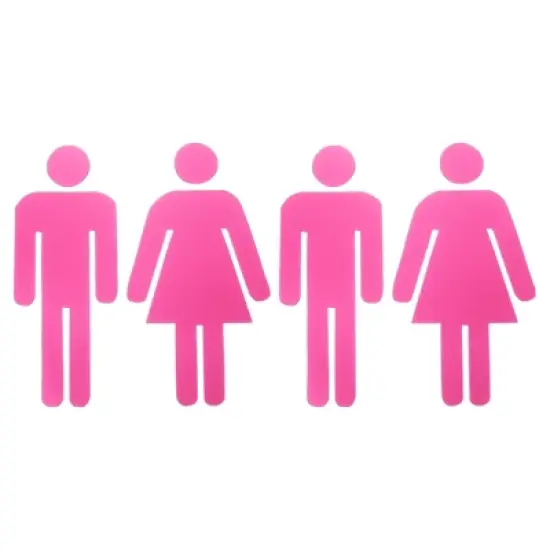 Unique Bargains Self-Adhesive Decor Office Business Men Women Restroom Sign 2 Set image {8}