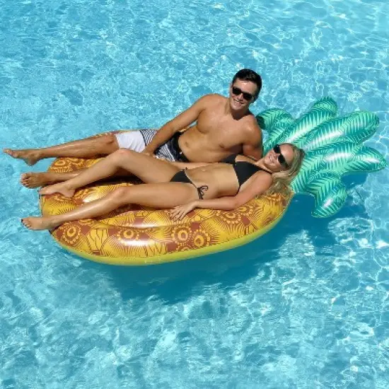 Swimline Giant Inflatable Unique Print Tropical Pineapple Pool Float | 90649 image {2}