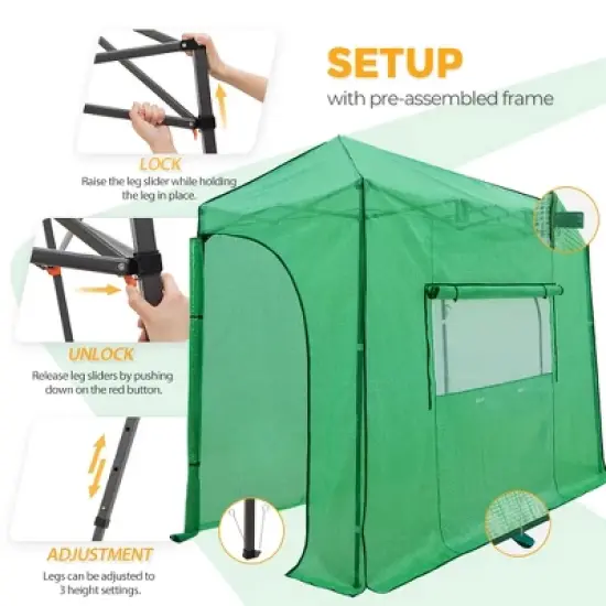 EAGLE PEAK Lean-to Portable Walk-in Greenhouse image {3}