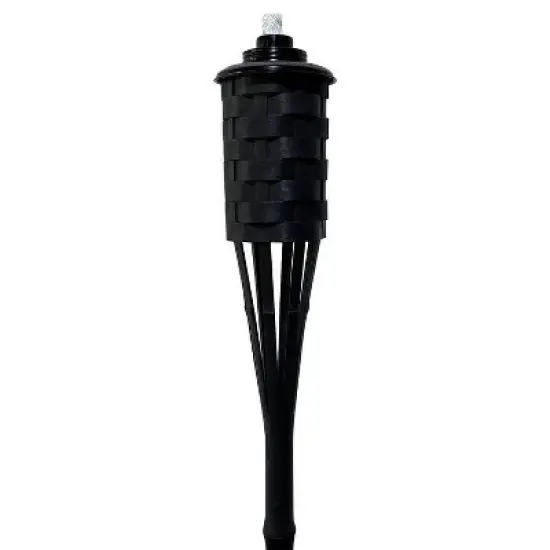 Patio Essentials 61.02" Patio Eco Weave Plastic Outdoor Torch Black image {2}