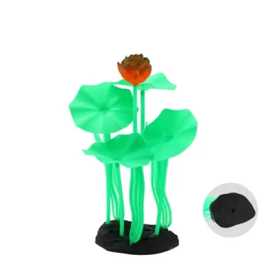 Unique Bargains Aquarium Simulation Coral Lotus Silicone Fluorescent Fish Tank Decor image {2}