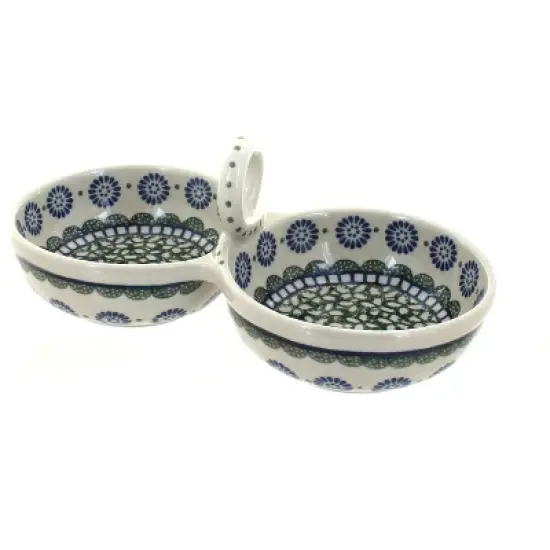 Blue Rose Polish Pottery 942 Ceramika Artystyczna Divided Seasoning Cellar image {4}