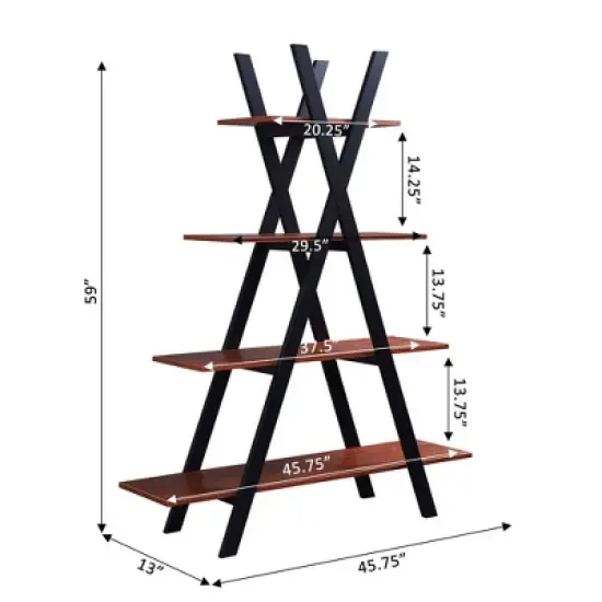 59" Oxford A Frame Bookshelf - Breighton Home image {3}
