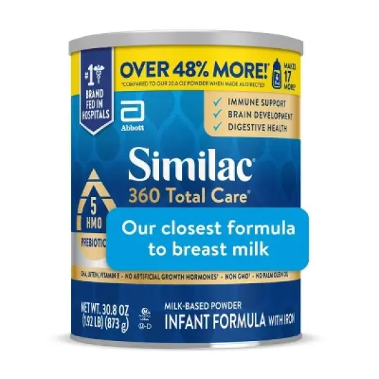 Similac 360 Total Care Non-GMO Infant Formula Powder - 30.8oz image {1}