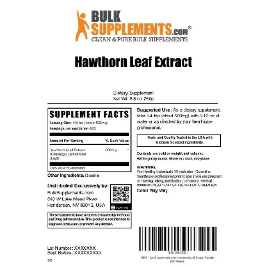 BulkSupplements Hawthorn Leaf Extract Powder image {5}