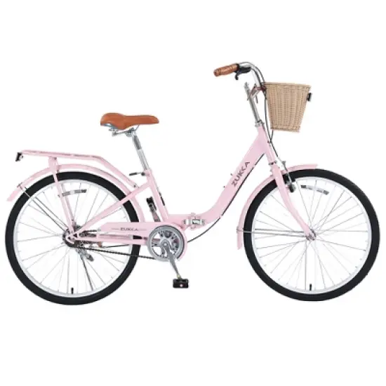 Gulches 26 Inch Single Speed Folding Lady Bike , Durable Steel Frame,Compact Design for Easy Storage and Commuting image {6}