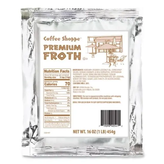 Coffee Shoppe Premium Froth Topping, 1 lb Bag, 12/Carton image {4}