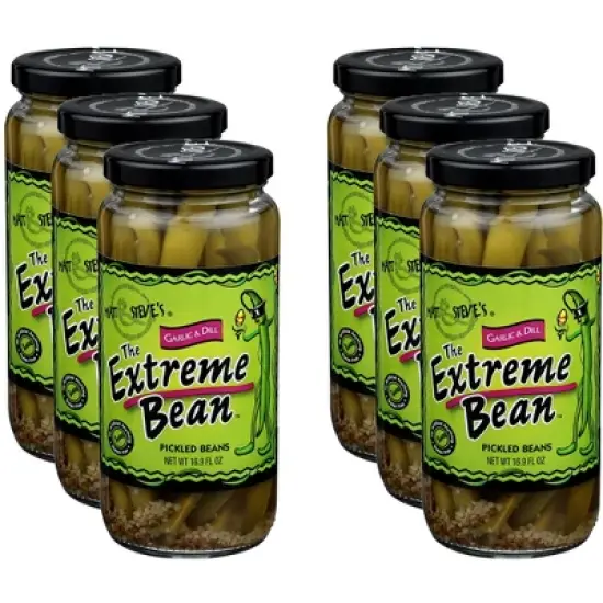 The Extreme Bean Garlic & Dill Pickled Bean - Case of 6 - 16 oz image {2}