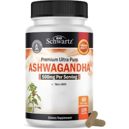 Premium Ultra Pure Ashwagandha Supplements, Promotes Healthy Immune Function & Supports Stress Reduction, Bioschwartz, 120ct image {7}