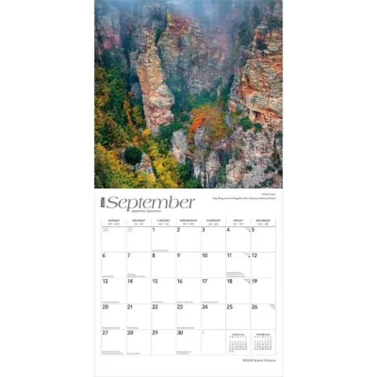 BrownTrout Arizona Wild and Scenic 2026 12"x24" Hanging Square Wall Calendar Plastic-Free image {3}