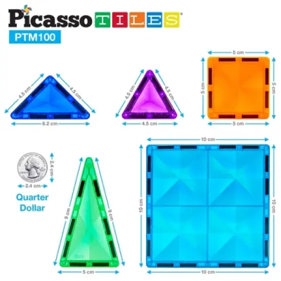 PicassoTiles&reg; Mini Diamond Magnetic Building Block, 100-Piece Set image {4}