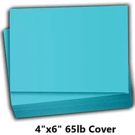 Hamilco Colored Scrapbook Cardstock Paper 4x6 Card Stock Paper 65 lb Cover 100 Pack (Electric Blue) image {1}