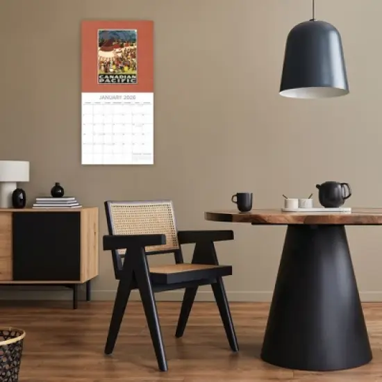 2026 Square Wall Calendar, Vintage Travel Posters, 16-Month Arts & Antiques Theme with 180 Reminder Stickers (12x12 In) image {1}