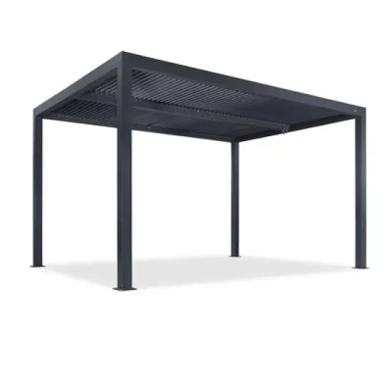 PURPLE LEAF Louvered Pergola Outdoor Aluminum Pergola with Adjustable Roof for Deck Backyard Garden Grey Hardtop Gazebo image {10}