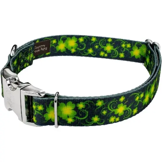 Country Brook Petz Premium Clovers In The Wind Dog Collar image {2}