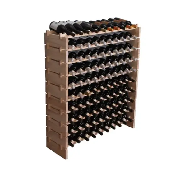 Itopfox Freestanding Wooden Wine Rack Cabinet, Stackable Storage Modular Countertop Holder for 100 Bottles image {7}