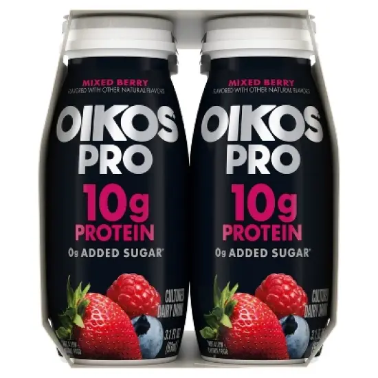 Oikos Pro Mixed Berry Cultured Dairy Drink - 3.1 fl oz/6ct image {10}