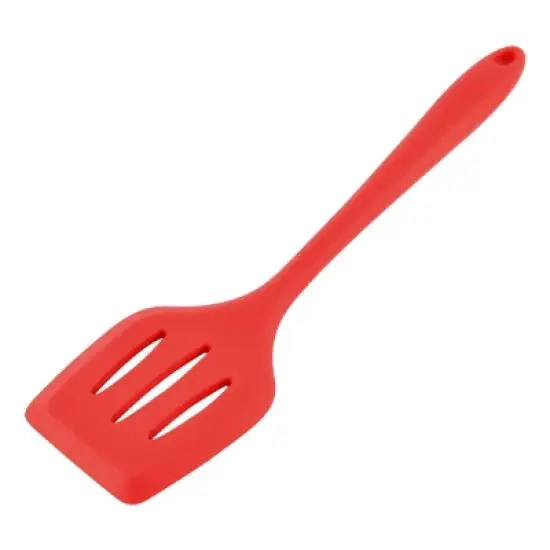 Unique Bargains Silicone Slotted Non Stick Heat Resistant Pancake Spatulas and Turners Red 1 Pc image {7}