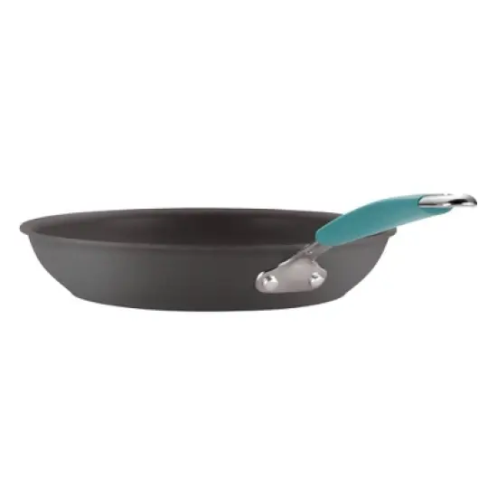 Rachael Ray Twin Pack Hard-Anodized Nonstick Skillet Set with Handles - Gray with Agave Blue: Oven & Dishwasher-Safe image {8}
