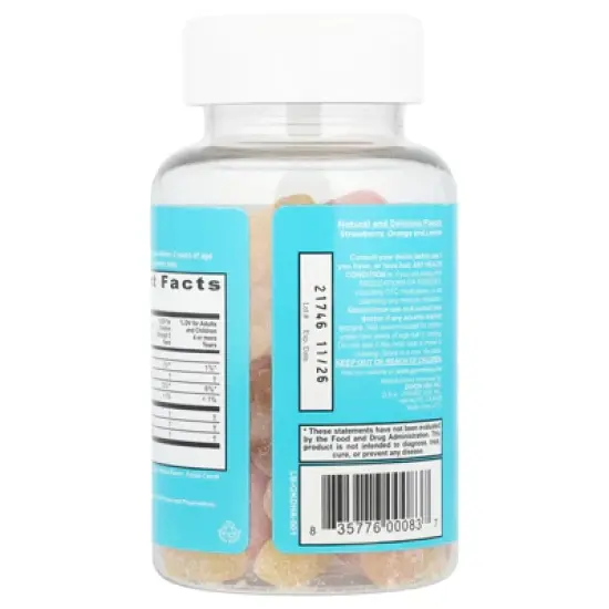 GummiKing Omega-3 DHA + EPA for Kids, Strawberry, Orange and Lemon, 60 Gummies (35 mg per Gummy) image {2}