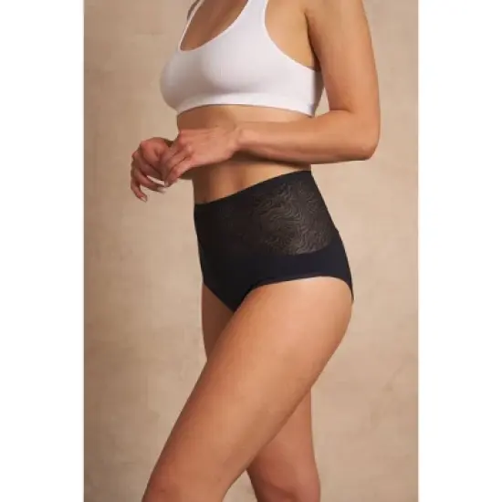 Saalt Leak Proof Period Underwear Regular Absorbency - Soft-Stretch European Lace High Waist Briefs image {6}