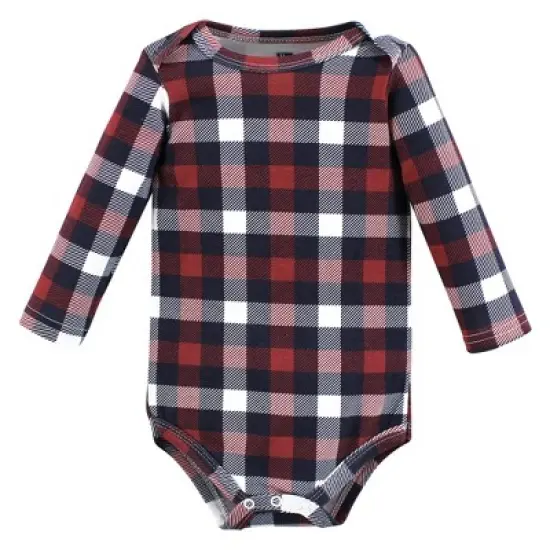 Hudson Baby Unisex Baby Cotton Long-Sleeve Bodysuits, Moosing Around image {3}
