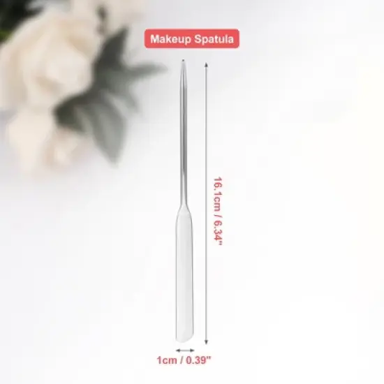 Unique Bargains Stainless Steel Liquid Foundation Makeup Spatula and Leather Case Beige 1 Set image {2}