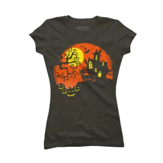 Junior's Design By Humans Funny Dachshund Dog Lovers Gifts Halloween Party Costume Gift By lukesstore T-Shirt image {5}