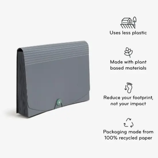 U Brands U Eco 24 Pocket Poly Expandable File Stone image {5}