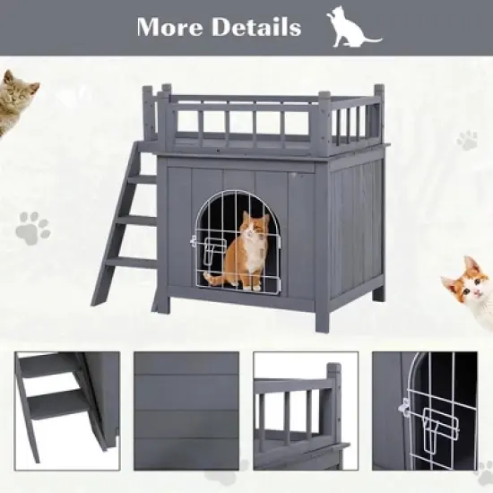 Resenkos 2-Level Hamster Cage Mice and Rat House, Small Animal Habitat for Guinea Pigs, Chinchillas with Openable Top, Front Door, Shelf and Ladder, image {11}